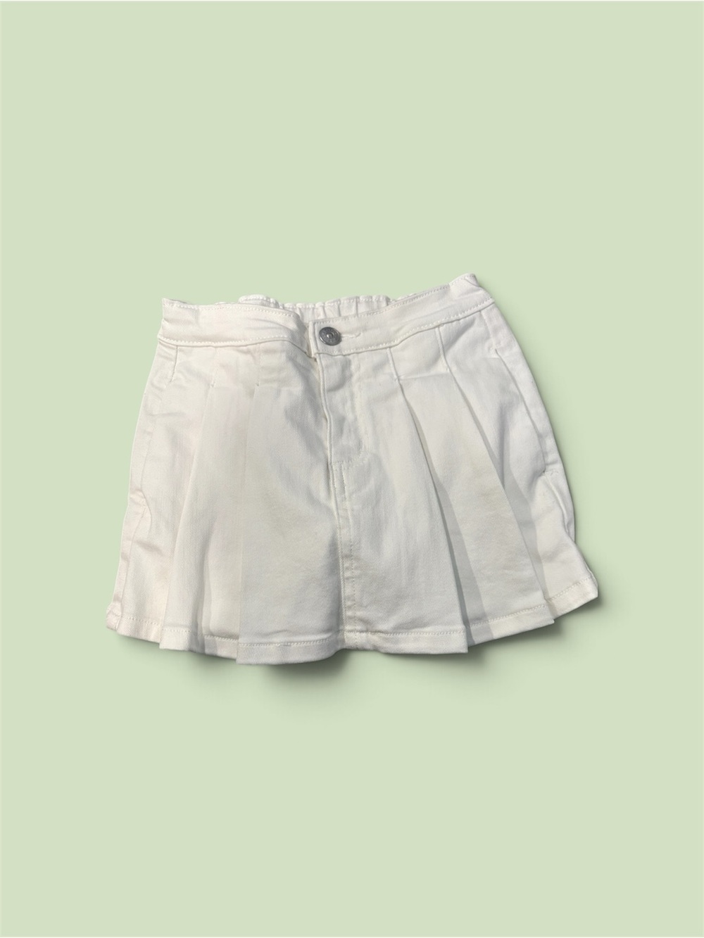 White Pleated Women’s Shorts Skirt